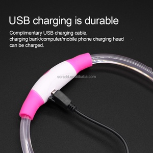 Collier de sécurité pour chien LED USB lumineux avec batterie remplaçable, rubans de luxe, prix d'usine, pour les promenades nocturnes - Product Image 5