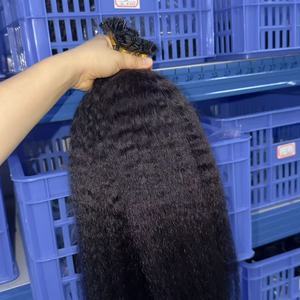 <span class=keywords><strong>Prix</strong></span> de gros usine Cheveux humains bruts K Tips, ondulés cambodgiens, noir naturel, pointe plate en kératine, cuticules alignées, cheveux bruts vietnamiens - Product Image 4
