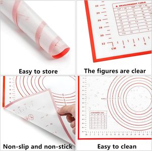 Ensemble de tapis de cuisson antidérapants en silicone résistant à la chaleur, tapis à pâtisserie pour pétrir la pâte, passe au lave-vaisselle, outil de cuisine - Product Image 6