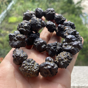 Bracelet en pierre naturelle égyptienne Carbonado Prophesy, spécimen brut, perles de cristal, bijoux de guérison spirituelle, vente en gros - Product Image 4