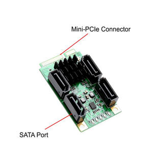 Mini PCI-<span class=keywords><strong>E</strong></span> SATA 4 Puerto SATA III 6G Mini PCI Express Marvel 88SE9215 controlador de tarjeta de SATA3.0 Mini PCI Express SSD adaptador TARJETA DE - Product Image 3