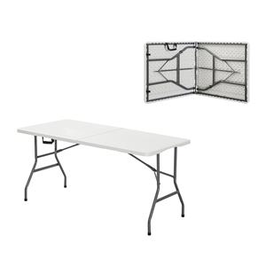 Table pliante en plastique moulé HDPE blanc 5FT, étanche et économique, idéale pour l'extérieur, la <span class=keywords><strong>location</strong></span> ou comme table de pique-nique. - Product Image 1