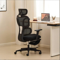 Chaise de bureau de direction ergonomique en maille moderne de luxe avec repose-pieds