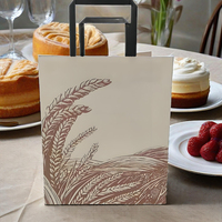 Sacs de courses écologiques et durables en papier kraft avec poignée à anse, personnalisables pour le commerce de détail, les vêtements, l'artisanat, l'emballage de bougies, support OEM