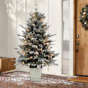 Sapin de Noël artificiel floqué pré-éclairé de 1,2 m avec lumières blanc chaud et branches enneigées pour la décoration de la maison, des hôtels et des fêtes - Product Image 5