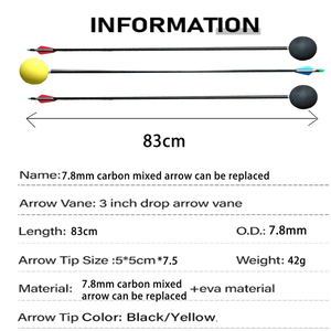 7.8mm carbone mixte tir à l'arc CS jeu de tir flèche pointe en acier plastique plume classique tête de sécurité éponge mousse conseils tir à l'arc étiquette - Product Image 6