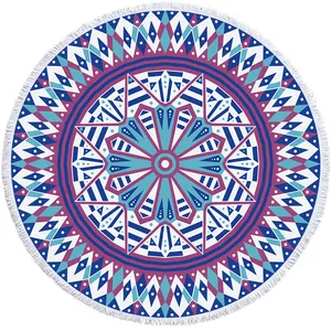 Free Samples And Hot Sale Large Round Microfiber Beach Towel Quick Drying Water Absorption Custom Print