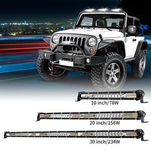 Barre LED de travail pour voiture de 10, 20, 30 pouces, lumière jaune et blanche, clignotante, faisceau spot et large, pour tout-terrain, 4x4, Jeep, ATV, camion, tracteur - Product Image 6