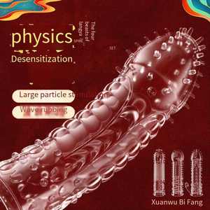 Hochela tische wieder verwendbare wasch bare nicht <span class=keywords><strong>latex</strong></span> farbene Kristallsilikon-gepunktete Kondome für Männer Andere Sexspielzeuge - Product Image 2