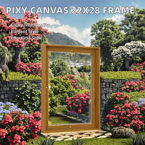 Ensemble de cadres flottants modernes Pixy Canvas 22x28 pouces avec panneaux en <span class=keywords><strong>bois</strong></span> de chêne naturel, toile tendue adaptée aux œuvres d'art de 5/8 à 7/8 pouces de profondeur - Product Image 2