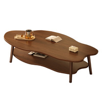 Table basse en bois massif de luxe pour petit appartement salon moderne meubles de maison à double couche