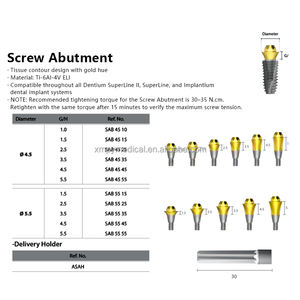 Hoge Kwaliteit Pengyi Medische Titanium <span class=keywords><strong>Straight</strong></span> <span class=keywords><strong>Abutment</strong></span> 4.5/5.5 Model Multi-Unit Compatibel Dentium Superline Tandheelkundig Systeem - Product Image 2