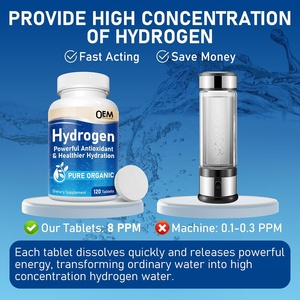 Comprimés d'eau hydrogénée <span class=keywords><strong>avec</strong></span> magnésium, comprimés d'hydrogène moléculaire H2 pour l'eau potable, santé du cerveau, soutien cognitif - Product Image 2