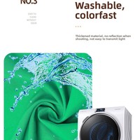 Kain Latar Belakang Layar Poliester Katun 200*300cm, Dapat Dicuci, Warna Hijau Putih Biru Merah Abu-abu, untuk Siaran Langsung dan Fotografi