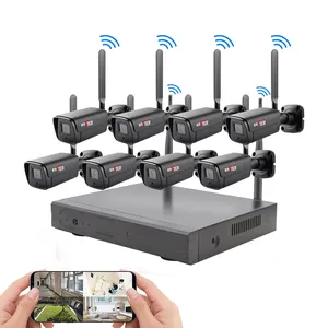 Hd 8ch 3mp Cctv Outdoor Nieuwste Waterdichte Nachtzicht Wifi Kit Draadloos Camerasysteem Voor Thuisbeveiliging