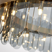 Lustre en cristal LED moderne et luxueux pour salon contemporain, haute luminosité, angle de faisceau de 360°, durée de vie de 50 000 heures, garantie de 2 ans