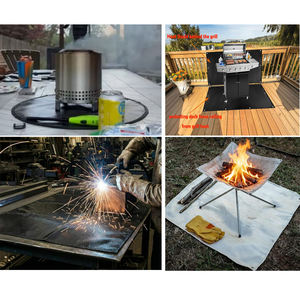 Tapis de <span class=keywords><strong>protection</strong></span> ignifuge en silicone et fibre de verre <span class=keywords><strong>pour</strong></span> foyer de camping, résistant à la chaleur, à l'huile et à l'eau, <span class=keywords><strong>pour</strong></span> barbecue et cheminée - Product Image 6