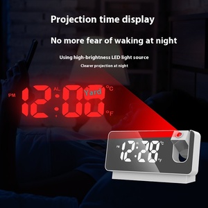 Chiếu Đồng hồ báo thức 360 độ linh hoạt điều chỉnh LED đồng hồ kỹ thuật số Đồng hồ máy chiếu với chức năng bộ nhớ hiển thị nhiệt độ - Product Image 2
