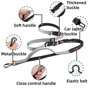 Guinzaglio per Cani <span class=keywords><strong>6</strong></span> in 1 Resistente 4-6FT con Assorbimento degli Urti, Maniglia per Addestramento, Guinzaglio Riflettente Anti-Trazione per Esterni - Product Image 2