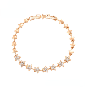 A00757791 Joyería Xuping, Diseño de Lujo Ligero, Conjunto de Estrellas con Diamantes, Oro de 18K, Pulsera Versátil Dulce y Encantadora - Product Image 1