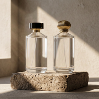 Grande bouteille de parfum rechargeable Bouteille de parfum ronde oblique 30ml 50ml 100ml 250ml Bouteille de parfum en verre vide avec couvercle