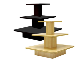 Cửa Hàng Đồ Trang Sức Hiển Thị Cửa Hàng Bằng Gỗ Hiển Thị Đồ Đạc Trắng 4 Tier Bảng Với Bánh Xe Hiển Thị - Product Image 3