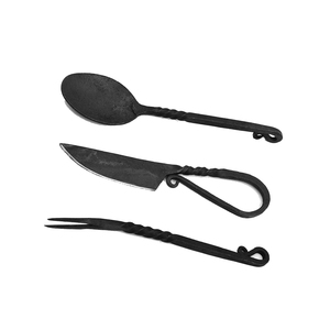 Ensemble d'ustensiles de table, cuillère, couteau, fourchette, finition mate, ustensiles de camping durables, vaisselle réutilisable pour la salle à manger en plein air, couverts de cuisine - Product Image 1