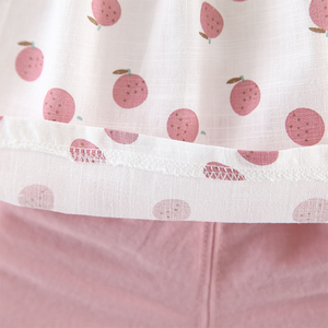 calidad de algodón lavado apple Impresión de verano niño niños ropa de verano conjuntos de vuelta a la escuela chica de trajes - Product Image 3