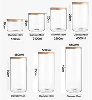 Pot en verre transparent à large ouverture pour sublimation avec couvercle en bambou, disponible en 4 Oz, 6 Oz, 6.5 Oz, 8 Oz, 10 Oz, 12 Oz, 16 Oz, 24 Oz