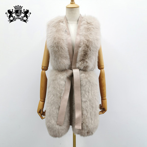 Vestes de luxe sans manches pour femmes, vêtements d'extérieur, à la mode, véritable <span class=keywords><strong>Gilet</strong></span> en fourrure de renard, nouveau, - Product Image 3