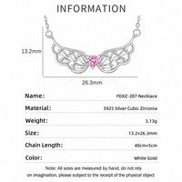 Colliers en zircon pour femmes Dan Jewelry, argent sterling 925 avec cœur rose, zircone cubique 5A, ailes d'ange pour femmes