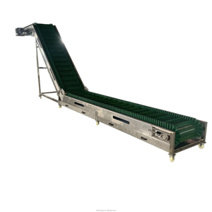 Nicht standard mäßiger kunden spezifischer Förderer in Lebensmittel qualität PVC <span class=keywords><strong>Big</strong></span> Dip Angle Elevator Förderband aus Edelstahl - Product Image 4