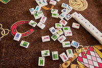 Set di Mahjong Americano Personalizzabile in Stile Pop Art, Tessere in Acrilico Premium, Kit da Gioco a Tema Floreale e Drago da 160 Pezzi