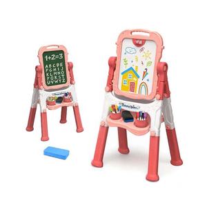 Регулируемая высота 360 градусов вращающийся стоячий двухсторонний мольберт доска для рисования игрушечный мел доска белая доска для рисования художественный мольберт набор - Product Image 1