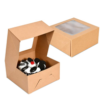 Caja de pastel con patrón de puntos con impresión de logotipo personalizado a granel con ventanas transparentes caja de embalaje de pastel de papel de buena calidad
