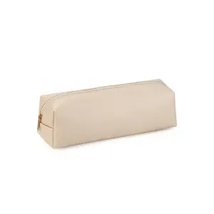 Long Strip Type Large-capacity PU Leather pencil case Portable Stationery Bag for Students