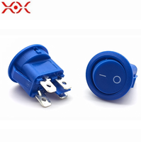 Mini interrupteur à bascule rond bleu 4P, 4 bornes, marche/arrêt, pour appareils électroménagers, équipements de véhicules