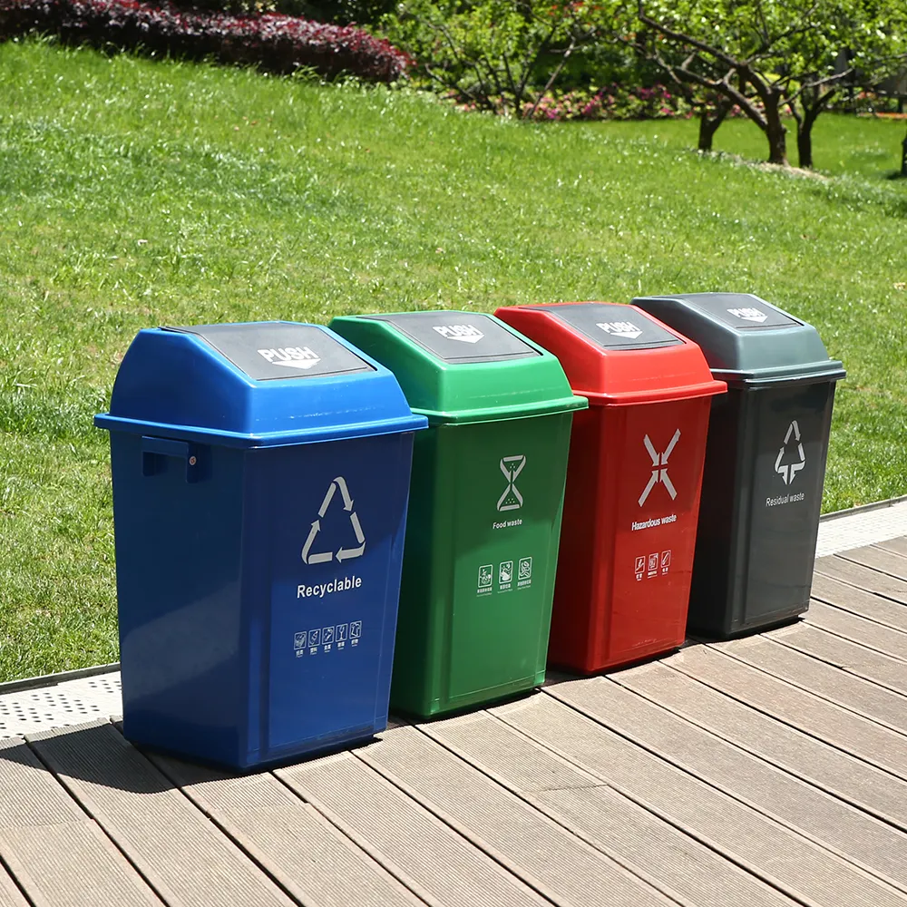 MARTES SL002 50l Plastic Waste Garbage Bin Mini Dustbin With Lid Outdoor Industrial Waste Bins High Quality Recycling Trash Bin
