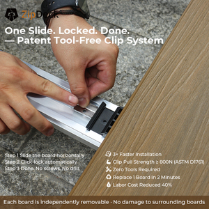 Solución Personalizada Mexytech, Precio de Fábrica, Innovador Sistema de Bloqueo, Suelo de WPC ZipDeck Sólido para Espacios de Ocio Multifuncionales al Aire Libre - Product Image 6