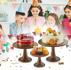 Mới Đến Keo Gỗ Bánh Đứng Đặt Bằng Gỗ Mộc Mạc Trang Trại Cupcake Đứng Bằng Gỗ Snack Platter Gỗ Khay Cho Các Bên Nhà - Product Image 6