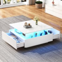 Meubles de maison de panneau en bois de table basse de conception moderne à haute brillance blanche de qualité supérieure de Chine