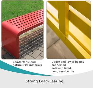 Modern açık paslanmaz çelik tezgah ağır Metal bahçe parkı oturma dayanıklı kamu Park bankı kentsel sokak oturma için - Product Image 3