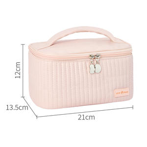 Factory Wholesale Candy Pattern <b>Zipper</b> Foldable Makeup <b>Bag</b> PU Portable for <b>Bag</b> Fashion Cosmetics <b>Storage</b> Medium Capacity - Product Image 3