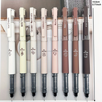 6 stylos gel en plastique mignons, encre noire non effaçable, pointe liquide de 0,5 mm, pour les amateurs de café, maison, école, bureau