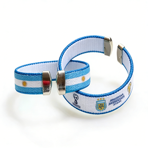 สายรัดข้อมือโลหะผสมไนลอนแบบยืดหยุ่นลายธงชาติสำหรับแฟนฟุตบอล ขายส่งเป็นของขวัญ - Product Image 2