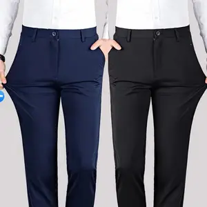 Hochwertige Herren hose Slim Fit Bequeme atmungsaktive lässige dünne Business-Hochzeits anzug hose