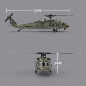 Hélicoptère RC d'extérieur F09, échelle 1:47 du UH60-Black Hawk, modèle d'hélicoptère sans barre de direction à 6 canaux - Product Image 3