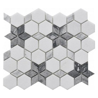 Mosaïque de carreaux en marbre naturel poli, combinaison octogonale et diamantée, pour revêtement mural et sol intérieur