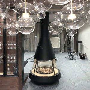 Chimenea Circular de Leña con Frente de Vidrio, Diseño Nuevo, Extra Grande, de Ventilación Directa y Funcionamiento a Gas para Calefacción de Villas - Product Image 5