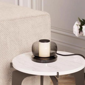 Lampe de table moderne en marbre avec abat-jour en verre, lumière LED à commande tactile pour salon, chambre à coucher, design nordique - Product Image 4